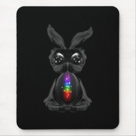Mousepad Coelho Negro Cinto com Alma Arco-Íris Chakra