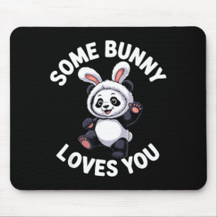Mousepad Coelho Panda Fofo de Páscoa Algum Coelho Te Ama