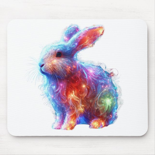 Mousepad Coelho Prismo Brilhante - Animal Neon Light Eetére (Frente)