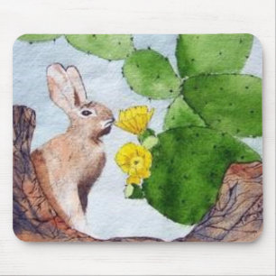 Mousepad Coelho que espreita através do cacto