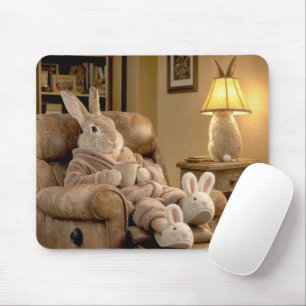 Mousepad Coelho Relaxando em uma Poltrona