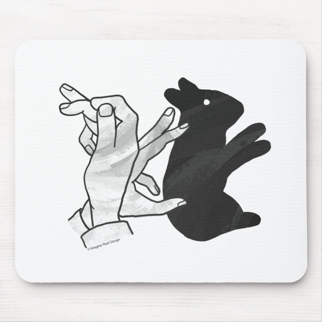 Mousepad Coelho Silhouette Mão (Frente)