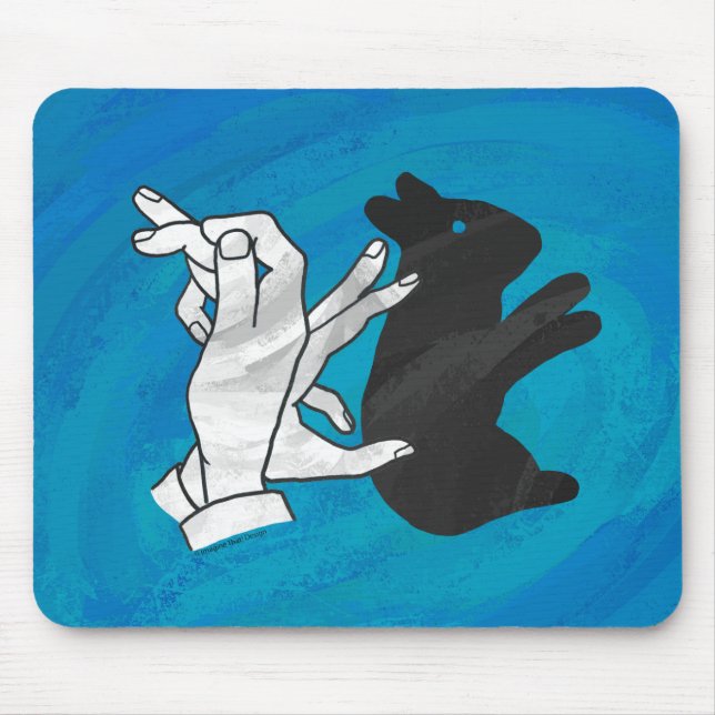 Mousepad Coelho Sombra em Azul (Frente)