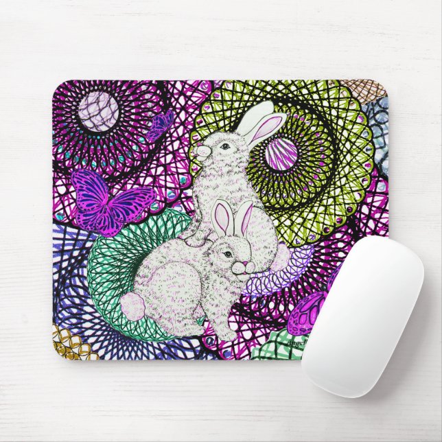 Mousepad Coelhos Abundantes (Com mouse)