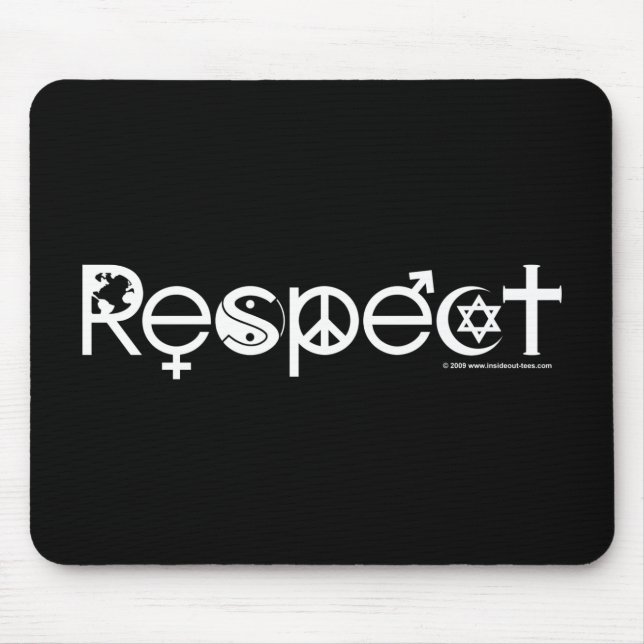 Mousepad Coexistir com respeito - bondade de paz e tolerânc (Frente)