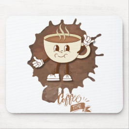 Mousepad **Coffee Time – Cute Smiling Cup Steam 