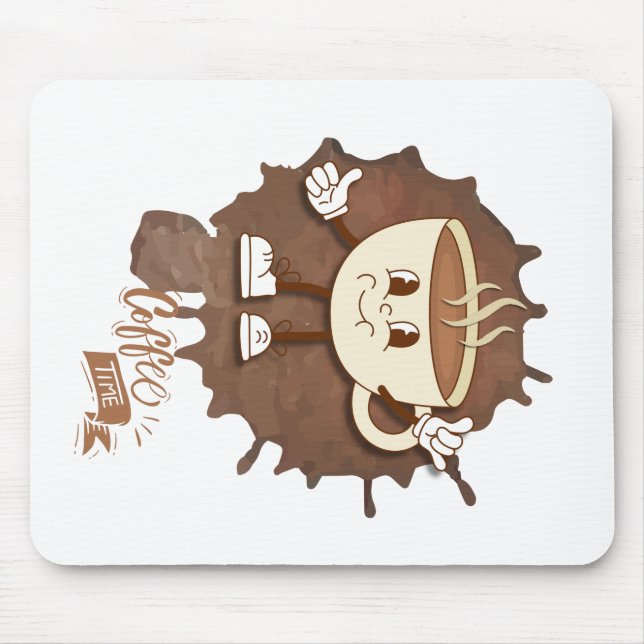 Mousepad **Coffee Time – Cute Smiling Cup Steam  (Frente)