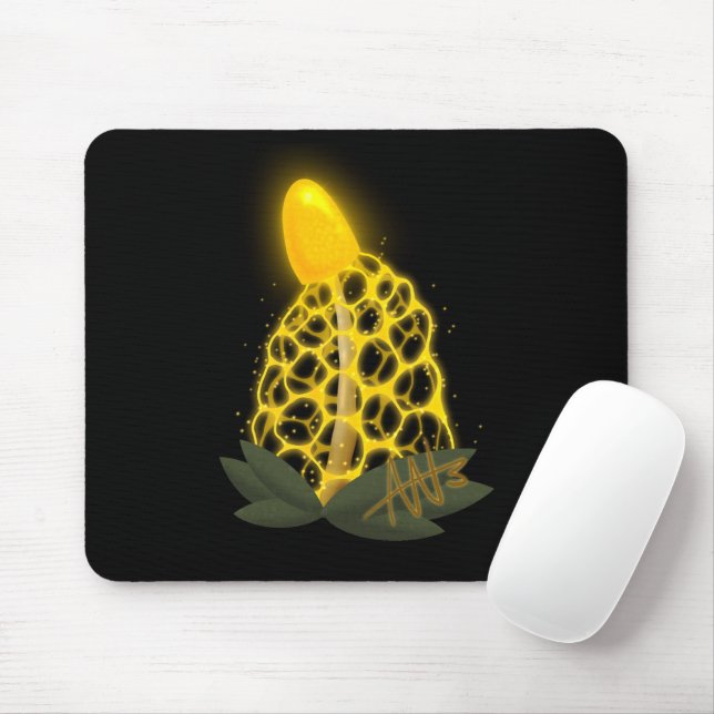 Mousepad Cogumelo Amarelo Magro de Véu Bridal (Com mouse)