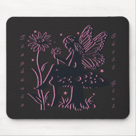 Mousepad Cogumelo de Fada Fofo e Garota Relax da Flor