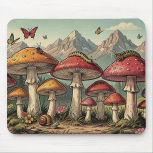 Mousepad Cogumelos Caprichosos e Topos de Montanhas
