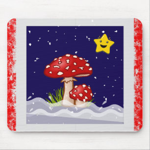 Mousepad cogumelos de design de Natal