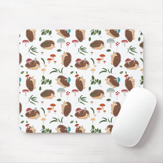 Mousepad Cogumelos deouriço Fofos Animais da Floresta Silve (Com mouse)