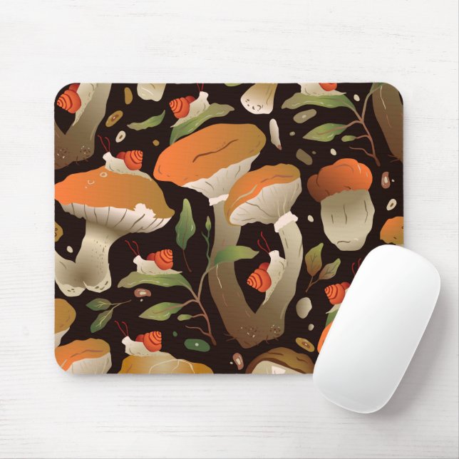 Mousepad Cogumelos Vintage (Com mouse)