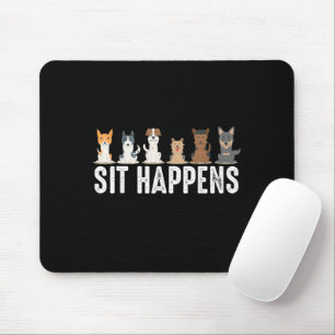 Mousepad Coisas Engraçadas Acontecem Cachorros Sentados Leg