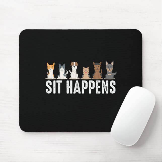Mousepad Coisas Engraçadas Acontecem Cachorros Sentados Leg (Com mouse)
