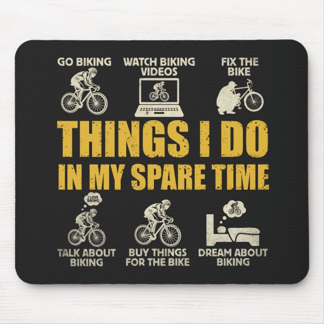 Mousepad Coisas Engraçadas de Ciclismo que Faço no Meu Temp (Frente)