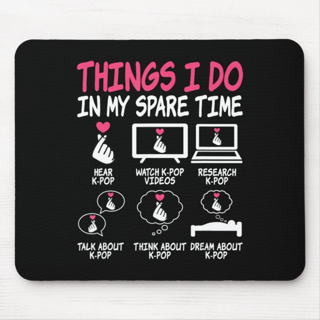 Mousepad Coisas Que Eu Faço Em Meu Tempo Livre, Jogo Música (Frente)