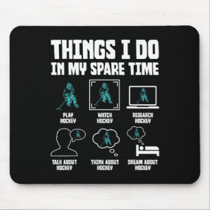 Mousepad Coisas que faço no meu tempo livre Amantes de hóqu