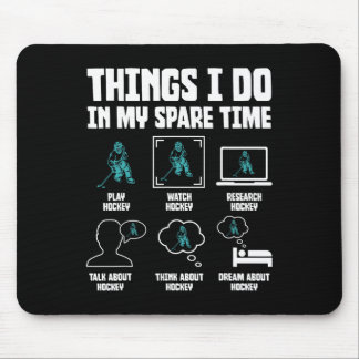 Mousepad Coisas que faço no meu tempo livre Amantes de hóqu