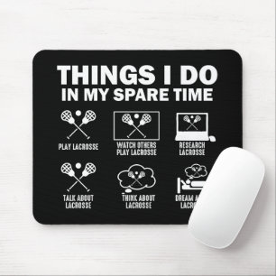 Mousepad Coisas que Faço no Meu Tempo Livre Lacrosse