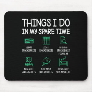 Mousepad Coisas que Faço no Meu Tempo Livre Planilhas Conta