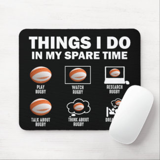 Mousepad Coisas que faço no meu tempo livre Rugby