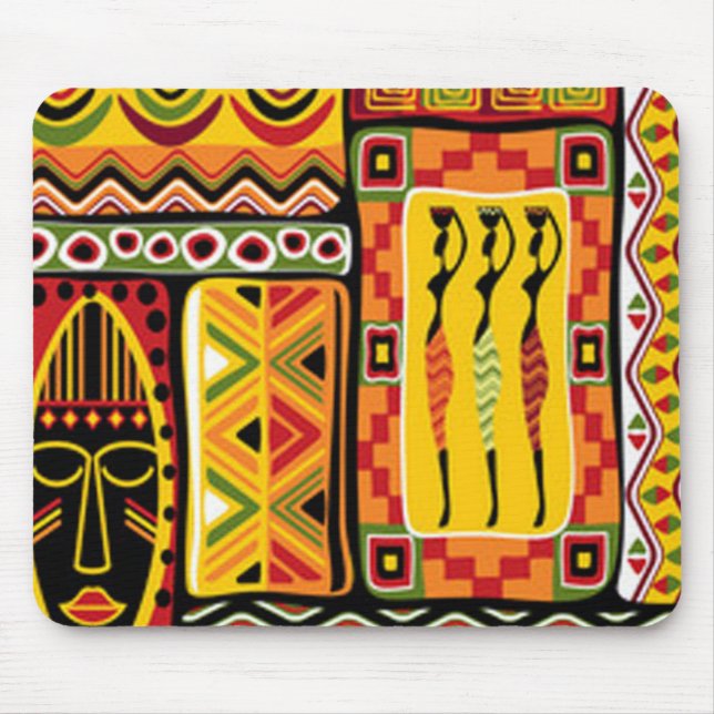 Mousepad Colagem africana colorida do impressão do teste (Frente)
