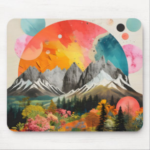Mousepad Colagem Colorida das Montanhas