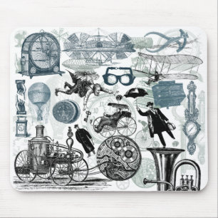 Mousepad Colagem Colorized de Steampunk