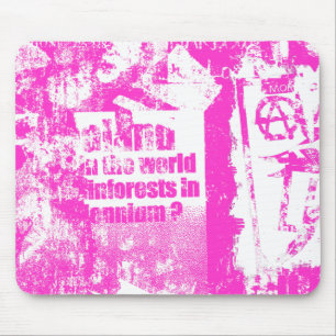Mousepad Colagem cor-de-rosa do punk