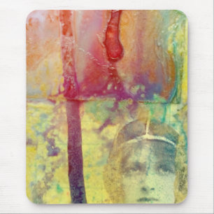 Mousepad Colagem da dama de mídia mista