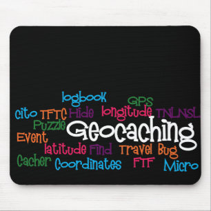 Mousepad Colagem da palavra de Geocaching