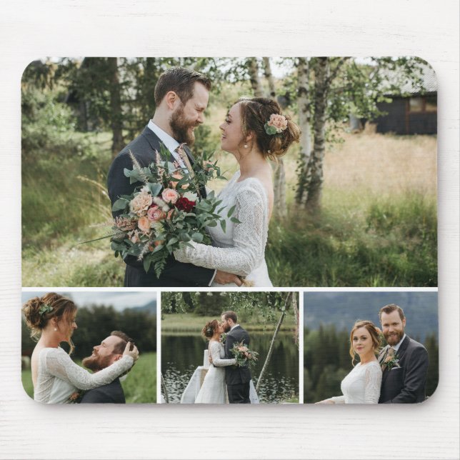 Mousepad Colagem de 4 Fotos Personalizada (Frente)