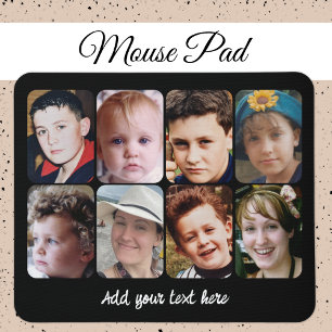 Mousepad colagem de 8 fotos preto branco
