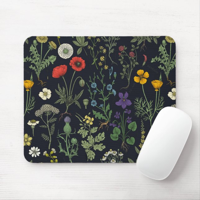 Mousepad Colagem de flores silvestres (Com mouse)