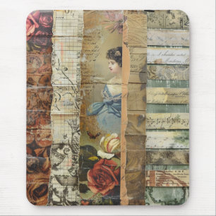 Mousepad Colagem de Folhas de Jornais Rustic Vintage (9)