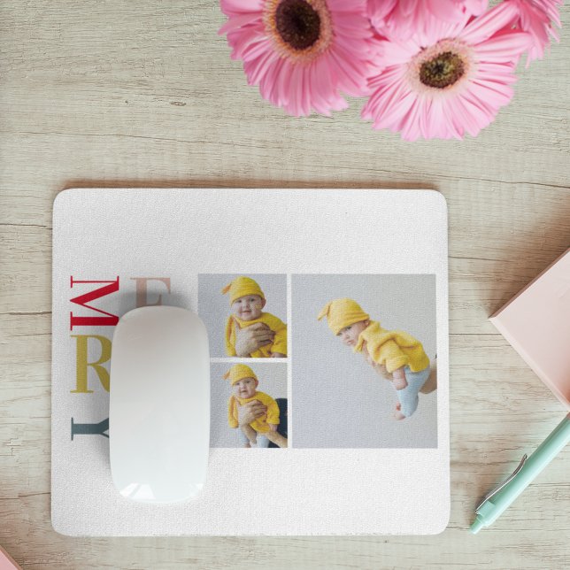 Mousepad Colagem De Foto E Feliz Colorida | Férias felizes (Criador carregado)