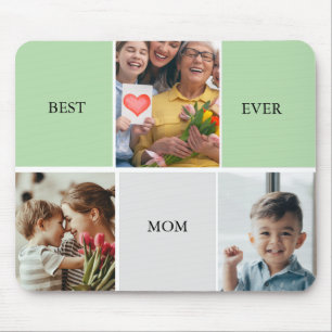Mousepad Colagem de Foto Floral Vintage para o Dia das Mães