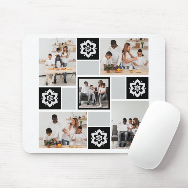 Mousepad Colagem de Fotografias com design Floral 5 (Com mouse)