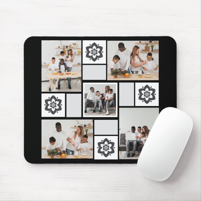 Mousepad Colagem de Fotografias com design Floral 5 (Com mouse)
