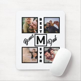 Mousepad Colagem de Fotografias com Pai de Bônus Moderno Pe