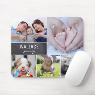 Mousepad Colagem de fotografias da família de nomes persona