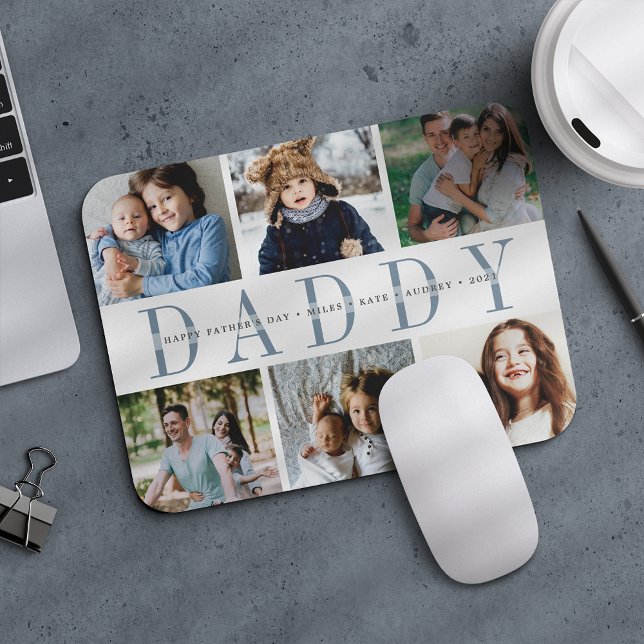 Mousepad Colagem de Fotografias de Pai Personalizada e Nome (Criador carregado)