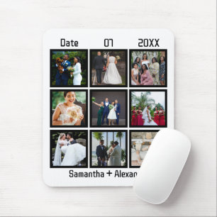 Mousepad Colagem de Fotografias do Aniversário de Casamento