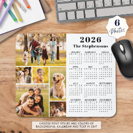Mousepad Colagem de Fotografias do Calendário 6 Moderno 202