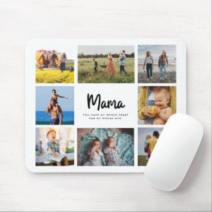 Mousepad Colagem de Fotografias do Dia de as mães de Citaçã