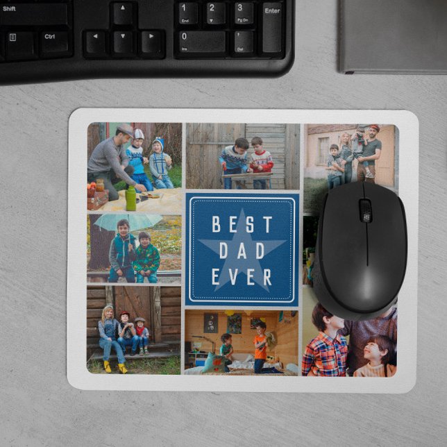 Mousepad Colagem de Fotografias do Melhor Pai da Estrela Az (Criador carregado)