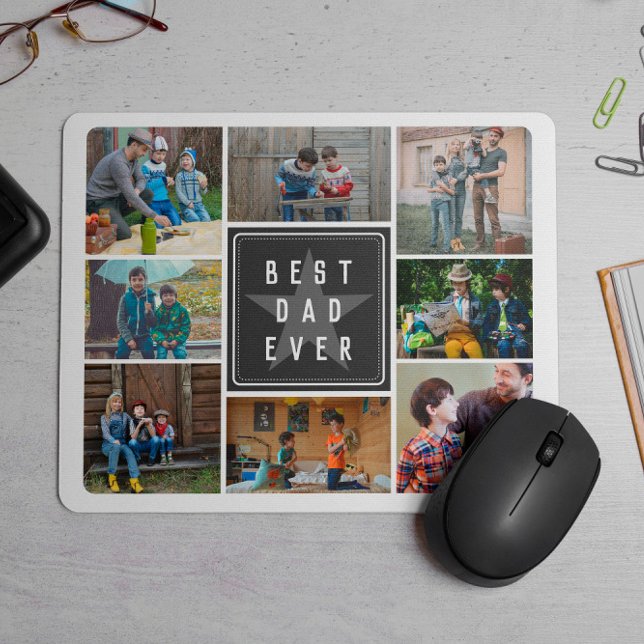 Mousepad Colagem de Fotografias do Melhor Pai da Estrela Ne (Criador carregado)
