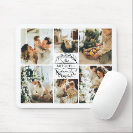 Mousepad Colagem de Fotografias Moderna Monograma Personali