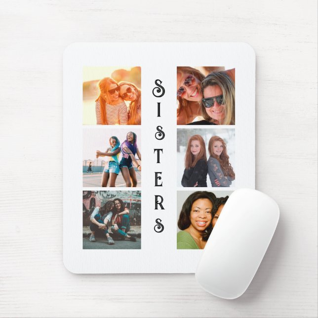 Mousepad Colagem de Fotografias Personalizada Moderna 6 (Com mouse)